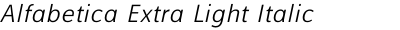 Alfabetica Extra Light Italic